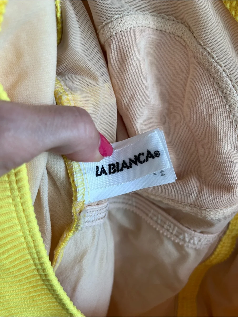 Vintage La Blanca Yellow Ribbed One Piece Swimsuit